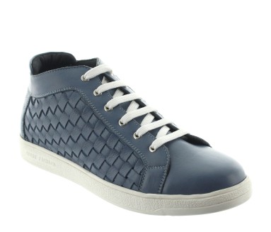 Elevator Sneakers Men - Blue - Leather - +2.2'' / +5,5 CM - Sassello - Mario Bertulli