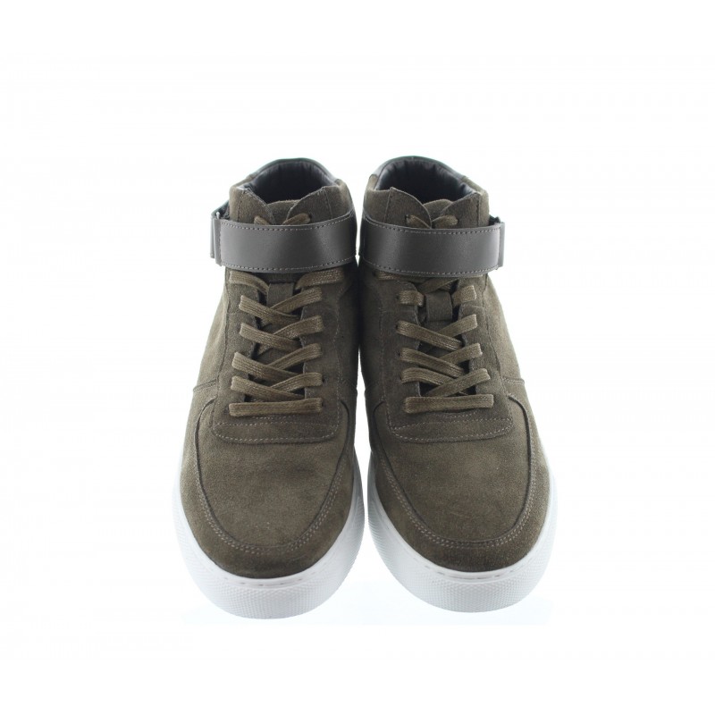 Elevator Sneakers Shoes Men - Kaki - Nubuk / Leather - +2.0'' / +5 CM - Leisure - Mario Bertulli