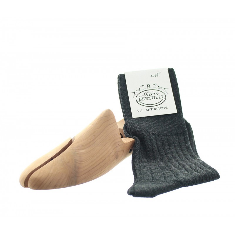 Anthracite socks - Luxury Wool Socks Men from Mario Bertulli - specialist in height increasing shoes