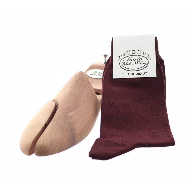 Bordeaux Scottish lisle thread socks - Scottish Thread Socks from Mario Bertulli - specialist in height increasing shoes