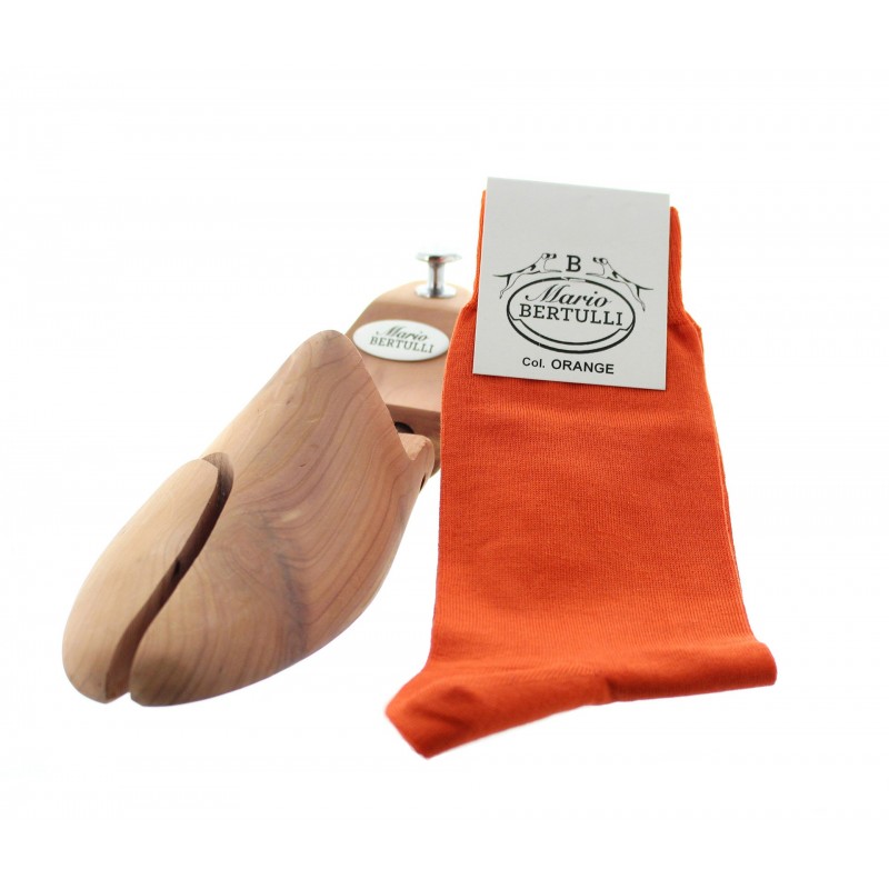 Orange Scottish lisle thread socks - Scottish Thread Socks from Mario Bertulli - specialist in height increasing shoes