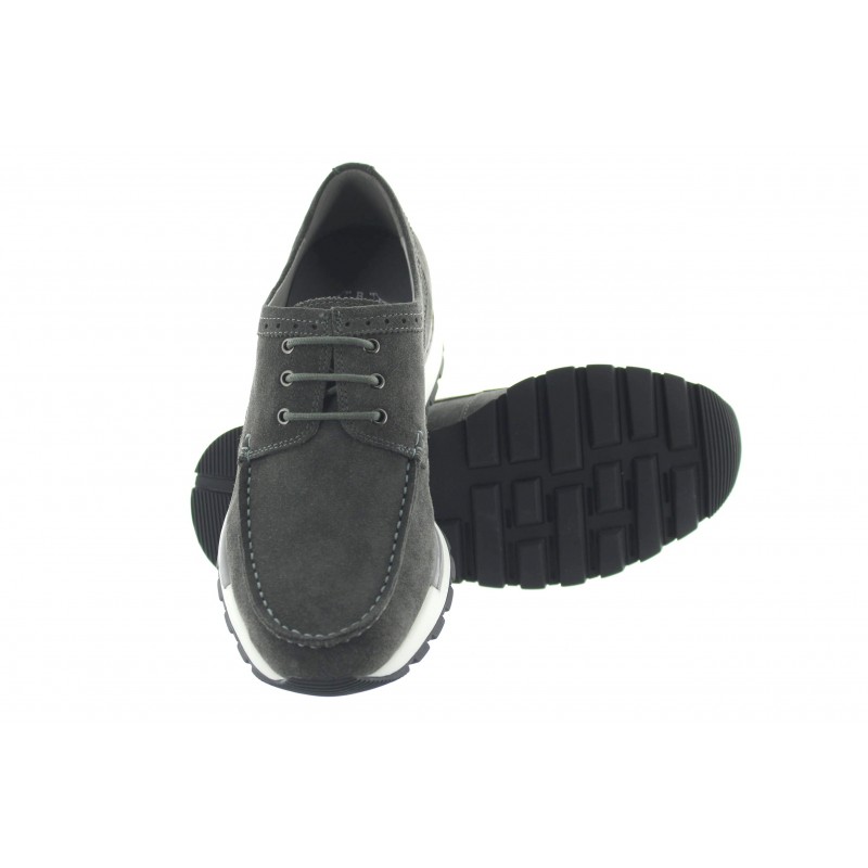 Sneakers with Height Increasing Sole Men - Dark grey - Nubuk - +2.8'' / +7 CM - Vernio - Mario Bertulli