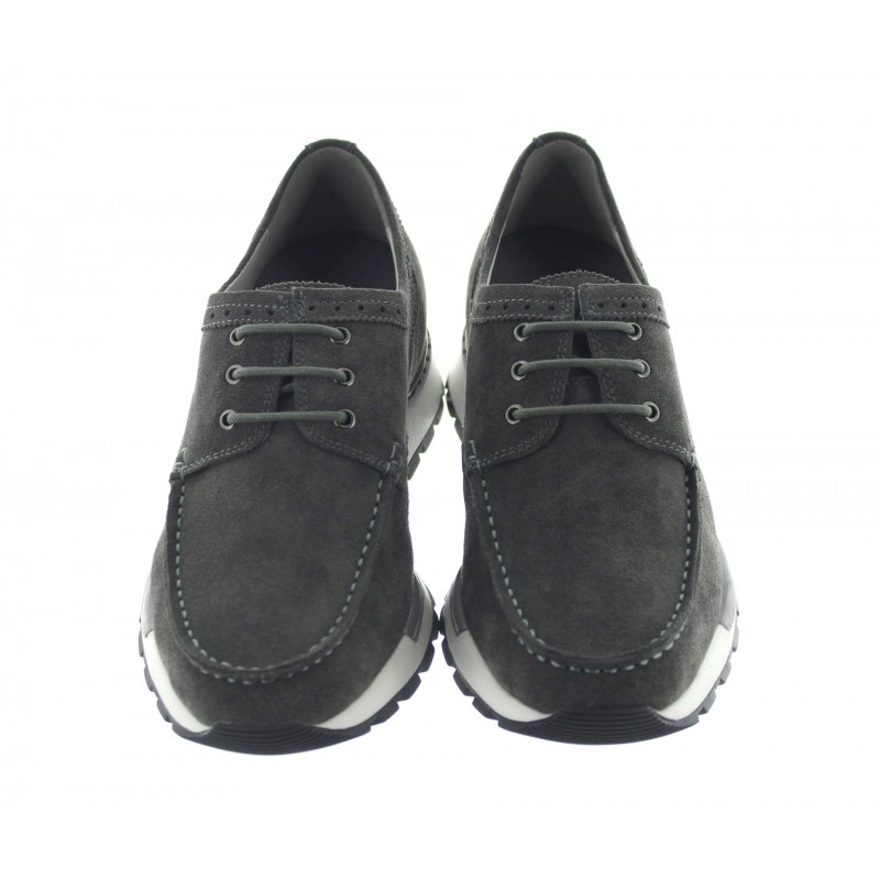 Height Increasing Sneakers Men - +2.8'' / +7 CM - Nubuk - Dark grey - Leisure - Mario Bertulli