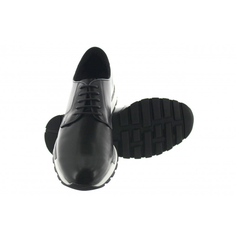 Sneakers with Height Increasing Sole Men - Black - Leather - +2.8'' / +7 CM - Legri - Mario Bertulli
