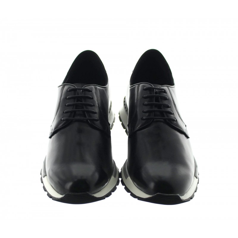 Height Increasing Sneakers Men - +2.8'' / +7 CM - Leather - Black - Leisure - Mario Bertulli