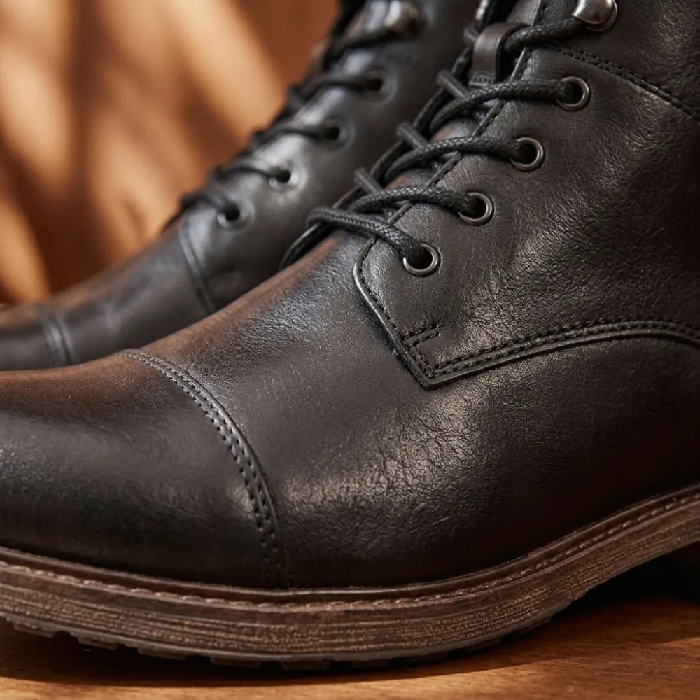 Alba Black Lift Ankle Boots +3.4''