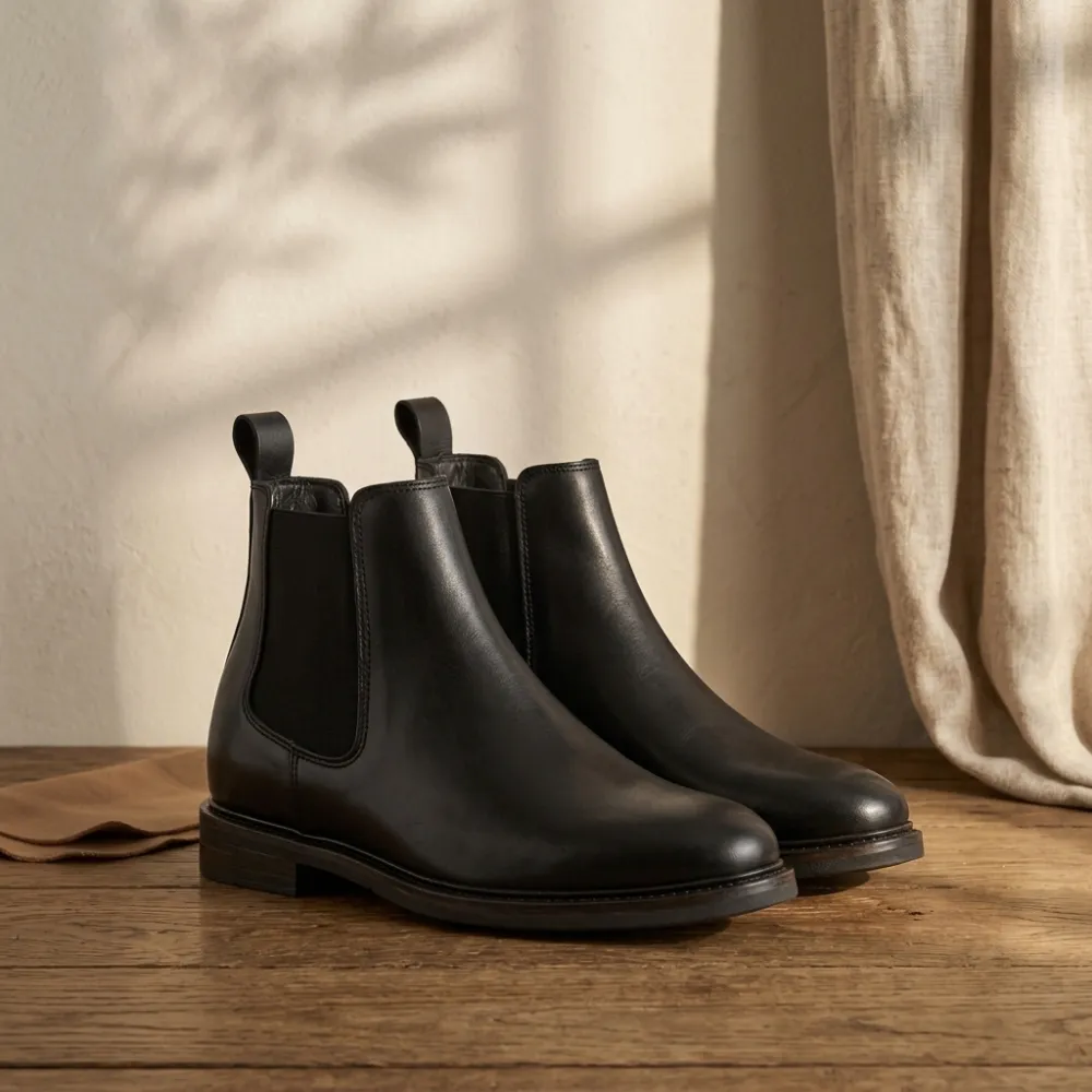 Padova black lift ankle boots +3.0''