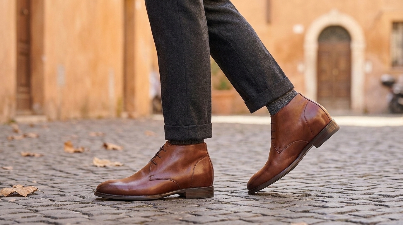 Empoli Brown Height-Boosting Boots +2.6"
