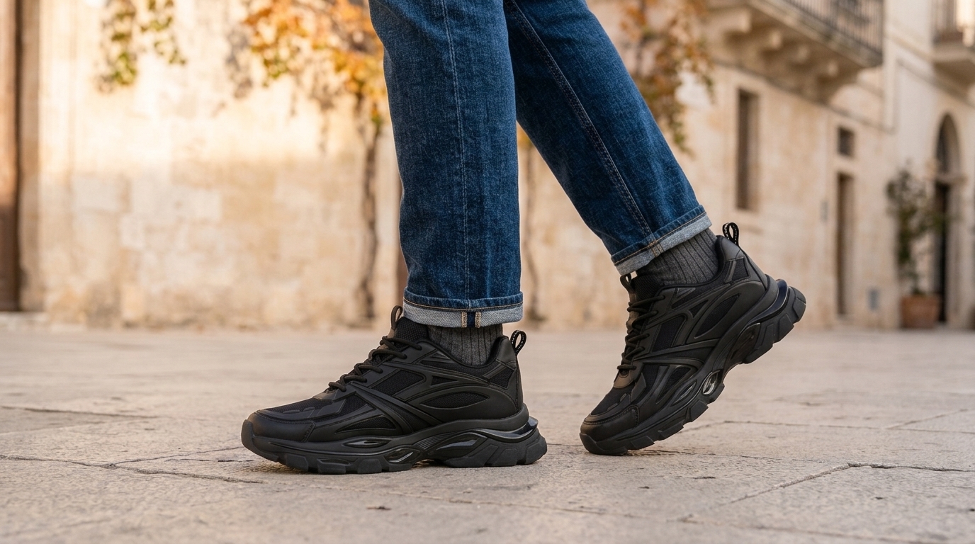 Versilia Elevating Sneakers Black +2.8''