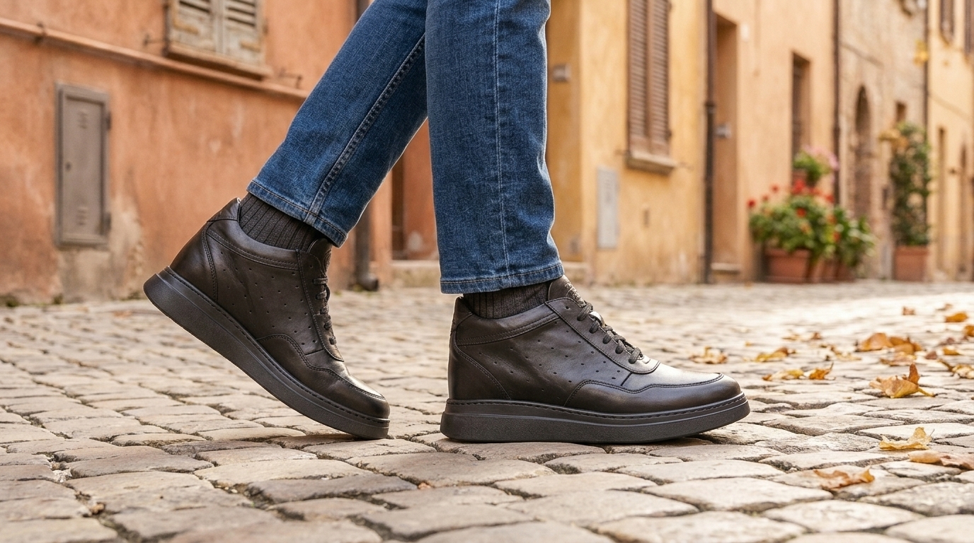 Montello Height-Boosting Sneakers full black +3.6''