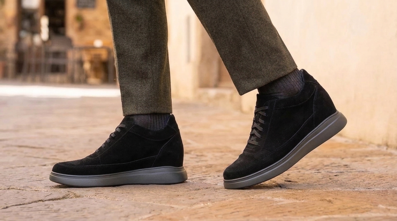 Ravello black height-increasing sneakers +3.6''
